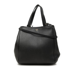 セリーヌ スモール フォールド カバ ハンドバッグ ショルダーバッグ 2WAY ブラック レザー レディース CELINE 中古
