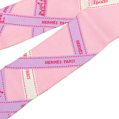 エルメス ツイリー BOLDUC ボルデュック スカーフ ピンク系 マルチカラー シルク レディース HERMES 中古