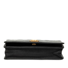 シャネル ココマーク ボーイシャネル チェーン ウォレット ショルダーバッグ ブラック ラムスキン レディース CHANEL 【中古】