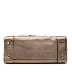 ロエベ アナグラム アマソナ36 ハンドバッグ ゴールド系 レザー レディース LOEWE 【中古】