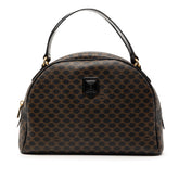 セリーヌ マカダム ハンドバッグ ブラック ブラウン PVC レザー レディース CELINE 【中古】