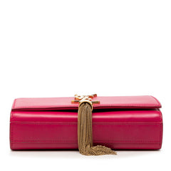 サンローラン YSLモノグラム クラシックケイト タッセル チェーン ショルダーバッグ 354120 ピンク レザー レディース SAINT LAURENT 【中古】