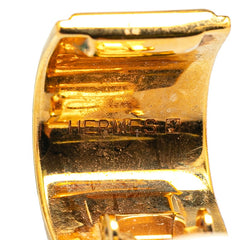 エルメス エマイユ 七宝焼き イヤリング ゴールド レッド メッキ レディース HERMES 【中古】