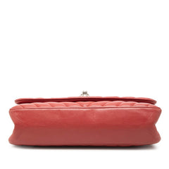 シャネル シェブロン ライオン チェーン ハンドバッグ ショルダーバッグ レッド ラムスキン レディース CHANEL 【中古】
