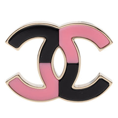 シャネル ココマーク バイカラー ブローチ ゴールド ピンク ブラック メッキ レディース CHANEL 【中古】