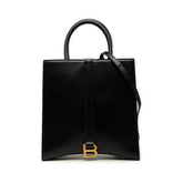 バレンシアガ アワーグラス Bロゴ ハンドバッグ 2WAY ショルダーバッグ ブラック レザー レディース BALENCIAGA 【中古】