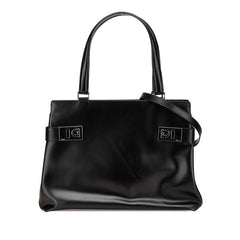 サルヴァトーレフェラガモ ガンチーニ ハンドバッグ ショルダーバッグ 2WAY DY-21 0166 ブラック レザー レディース Salvatore Ferragamo 【中古】