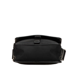 プラダ 三角ロゴプレート ショルダーバッグ ブラック ナイロン レザー レディース PRADA 【中古】