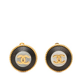 シャネル ココマーク ヴィンテージ ラウンド イヤリング ゴールド ブラック メッキ レディース CHANEL 【中古】