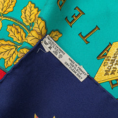 エルメス カレ90 1789 LIBERTE EGALITE FRATERNITE REPUBLIQUE FRANCAISE フランス革命を記念して スカーフ ネイビー マルチカラー シルク レディース HERMES 【中古】