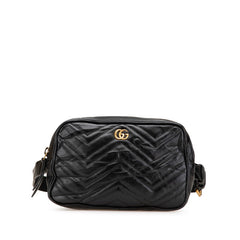 グッチ GGマーモント ウエストバッグ 523380 ブラック レザー レディース GUCCI 【中古】
