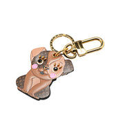 ルイ ヴィトン モノグラム ポルトクレ パピー キーホルダー チャーム M80242 ブラウン ゴールド レザー メッキ レディース LOUIS VUITTON 【中古】