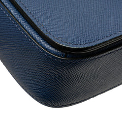 プラダ サフィアーノ ハンドバッグ ショルダーバッグ 2WAY ブルー シルバー レザー レディース PRADA 【中古】