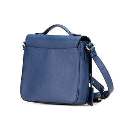 プラダ サフィアーノ ハンドバッグ ショルダーバッグ 2WAY ブルー シルバー レザー レディース PRADA 【中古】