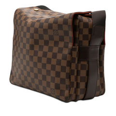 ルイ ヴィトン ダミエ ナヴィグリオ 斜め掛け ショルダーバッグ N45255 ブラウン PVC レザー レディース LOUIS VUITTON 【中古】