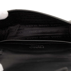 プラダ メタルリボン 斜め掛け チェーン ショルダーバッグ 1BH066 ブラック シティカーフ レディース PRADA 【中古】