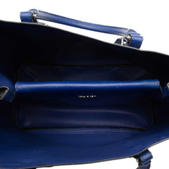 プラダ 三角ロゴプレート トートバッグ ブルー サフィアーノレザー レディース PRADA 【中古】