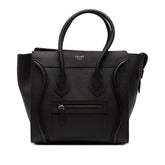 セリーヌ ラゲージ マイクロショッパー ハンドバッグ ブラック レザー レディース CELINE 【中古】