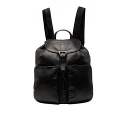 プラダ 三角ロゴプレート リュック デイパック バックパック 2VZ067 ブラック レザー レディース PRADA 【中古】