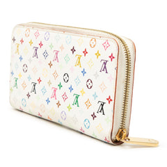 ルイ ヴィトン モノグラム マルチカラー ジッピーウォレット 長財布 M60241 ホワイト PVC レザー レディース LOUIS VUITTON 【中古】