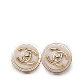 シャネル ココマーク スタッドピアス B23C ゴールド ホワイト メッキ GP レジン レディース CHANEL 【中古】