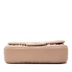 プラダ ロゴ チェーン ショルダーバッグ 1BD140 ベージュ レザー レディース PRADA 中古