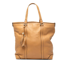 グッチ 編み込み トートバッグ 336660 ブラウン レザー レディース GUCCI 【中古】