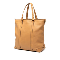 グッチ 編み込み トートバッグ 336660 ブラウン レザー レディース GUCCI 【中古】