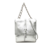 プラダ チェーン ハンドバッグ ショルダーバッグ 2WAY シルバー レザー レディース PRADA 中古