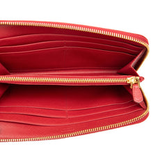 プラダ 三角ロゴ ラウンドファスナー 長財布 1M1133 レッド サフィアーノレザー レディース PRADA 【中古】