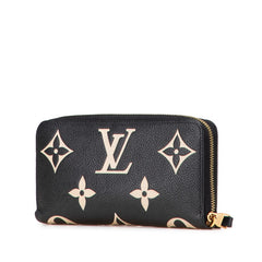 ルイ ヴィトン モノグラム アンプラント ジッピー ウォレット 長財布 M80481 ブラック レザー レディース LOUIS VUITTON 【中古】