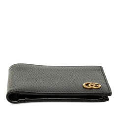 グッチ GGマーモント 二つ折り財布 コンパクトウォレット 428725 ブラック レザー レディース GUCCI 中古