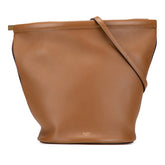 セリーヌ ロゴ クラスプバケット ショルダーバッグ ブラウン レザー レディース CELINE 【中古】