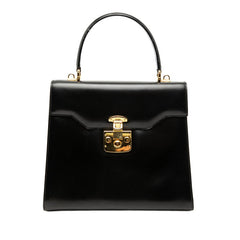 グッチ ハンドバッグ ブラック レザー レディース GUCCI 【中古】