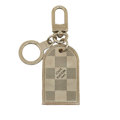 ルイ ヴィトン ダミエ ポルト クレ ポルトアドレス バッグチャーム キーリング M65770 シルバー メタル メンズ LOUIS VUITTON 【中古】