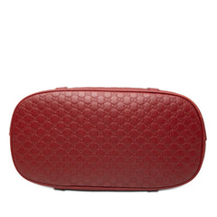 グッチ マイクログッチシマ ハンドバッグ ショルダーバッグ 2WAY 449654 レッド レザー レディース GUCCI 【中古】
