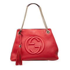 グッチ ソーホー チェーン ショルダーバッグ 536196 レッド レザー レディース GUCCI 【中古】