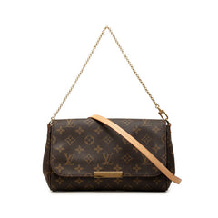 ルイ ヴィトン モノグラム フェイボリットMM ハンドバッグ ショルダーバッグ 2WAY M40718 ブラウン PVC レザー レディース LOUIS VUITTON 中古