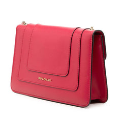 ブルガリ セルペンティ フォーエバー チェーン ショルダーバッグ レッド レザー レディース BVLGARI 【中古】