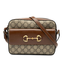 グッチ GGスプリーム ホースビット 1955 ショルダーバッグ 645454 ブラウン ベージュ PVC レザー レディース GUCCI 【中古】