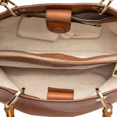 グッチ バンブー ショッパー ハンドバッグ ショルダーバッグ 2WAY 323660 ブラウン レザー レディース GUCCI 中古