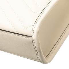 グッチ GGマーモント ショルダーバッグ ハンドバッグ 2WAY 696123 ホワイト ゴールド レザー レディース GUCCI 【中古】