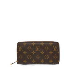 ルイ ヴィトン モノグラム ジッピーウォレット ラウンドファスナー 長財布 M60017 ブラウン PVC レディース LOUIS VUITTON 中古