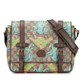 グッチ GGスプリーム トラ タイガー プリント メッセンジャーバッグ ショルダーバッグ 658542 ブラウン マルチカラー PVC レザー レディース GUCCI 【中古】