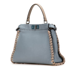 フェンディ ピーカブー セレリア ハンドバッグ ショルダーバッグ 2WAY 8BN290 ブルー ベージュ グレー レザー レディース FENDI 【中古】