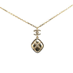 シャネル ココマーク ひし形 モチーフ ラインストーン ネックレス ゴールド メッキ レディース CHANEL 【中古】