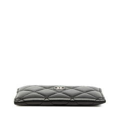 シャネル ココマーク マトラッセ カードケース パスケース ブラック ラムスキン レディース CHANEL 【中古】