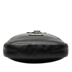 サンローラン ロゴ ショルダーバッグ クロスボディバッグ 斜めかけ ブラック レザー メンズ SAINT LAURENT 【中古】