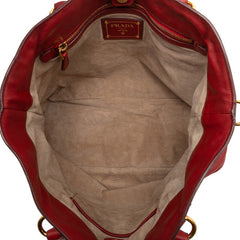 プラダ トートバッグ ショルダーバッグ 2WAY レッド レザー レディース PRADA 【中古】