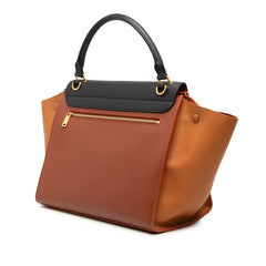 セリーヌ トラペーズ ミディアム ハンドバッグ ショルダーバッグ 2WAY 169543 ブラック ブラウン レザー レディース CELINE 【中古】